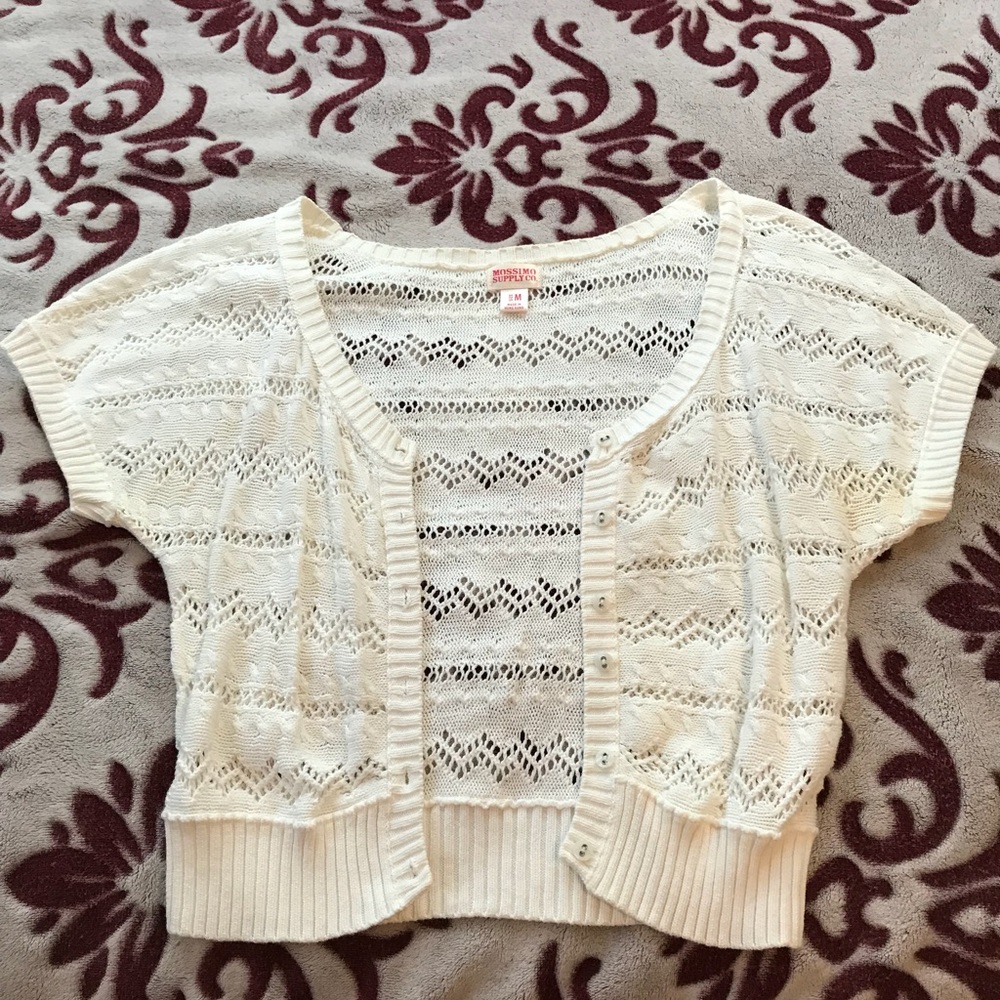 White crop cardigan